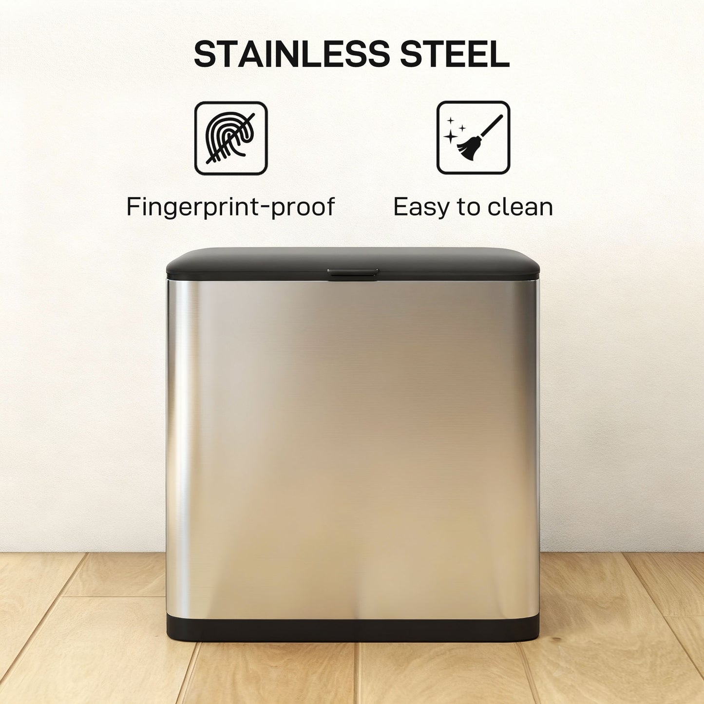 8L Hanging Kitchen Bin, Rubbish bin with Lid and Removable Inner Bucket for Under Cabinet Door, Under Sink, Office