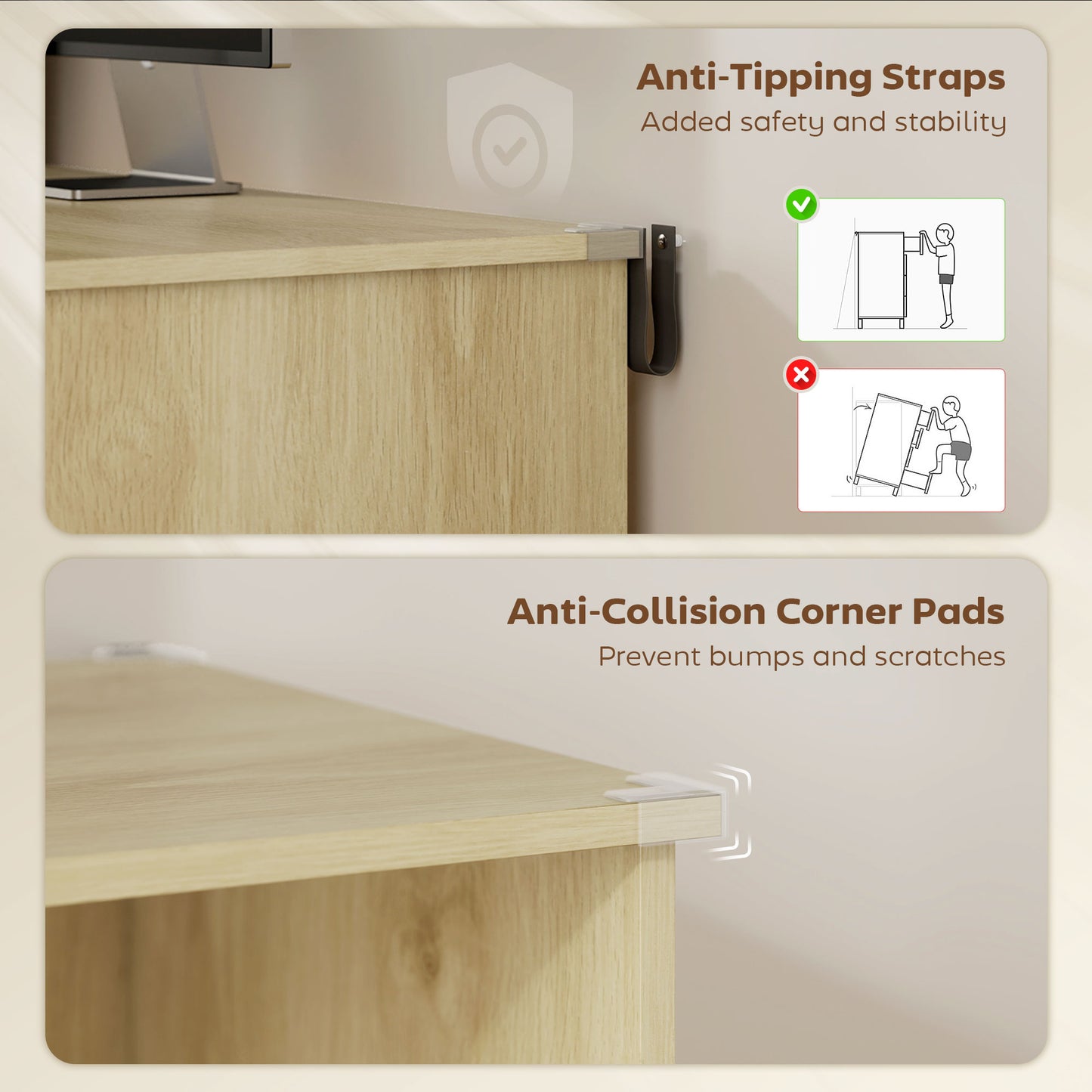 Computer Desk, Office Desk with Bookshelf, File Drawer and Legal Hanging File Holders, Oak Wood Effect