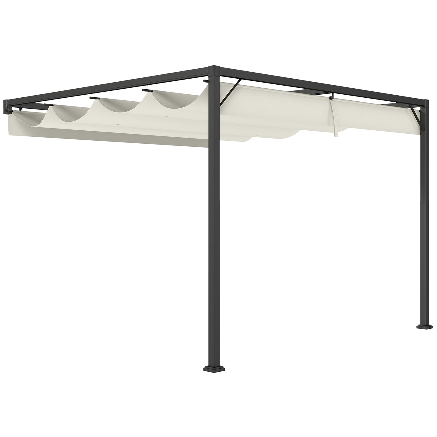 3 x 3 m Pergola, with Sliding Canopy - Cream White