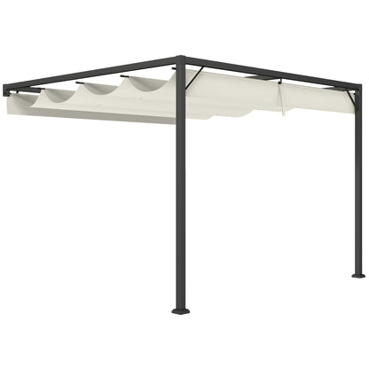 3 x 3 m Pergola, with Sliding Canopy - Cream White