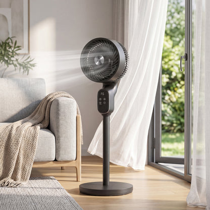 20 dB Silent Standing Fan for Bedroom, 39in Pedestal Fan with Remote, Oscillating, 8 Speeds, Adjustable Height, Black