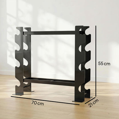 4-Tier Dumbbell Rack, Heavy-Duty Weight Rack for Dumbbells, Kettlebells and Multiple Balls, 200 KG Capacity, Black