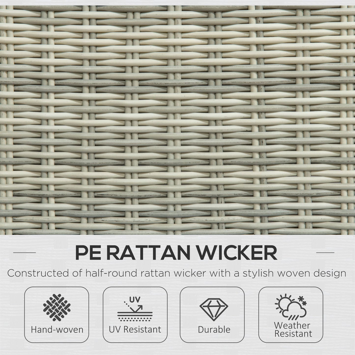 5 Pieces Rattan Bistro Set with Adjustable Back, Reclining Wicker Balcony Furniture with Cushions