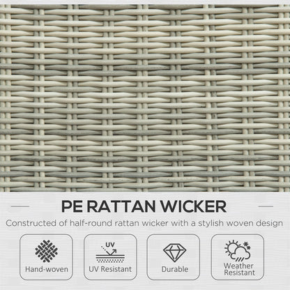 5 Pieces Rattan Bistro Set with Adjustable Back, Reclining Wicker Balcony Furniture with Cushions