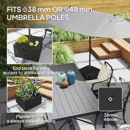 Garden Parasol Base Outdoor Umbrella Stand with Wheels Handles, Garden Umbrella Base, Filled Up to 80kg