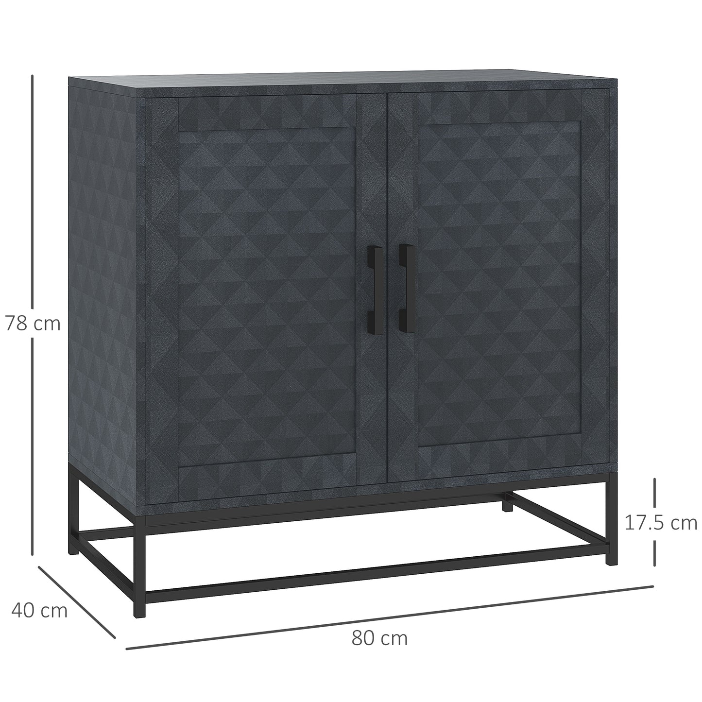 Modern Sideboard, Freestanding Sideboard Storage Cabinet with Adjustable Shelf and 2 Doors for Living Room, Black