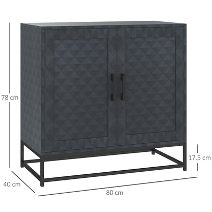 Modern Sideboard, Freestanding Sideboard Storage Cabinet with Adjustable Shelf and 2 Doors for Living Room, Black