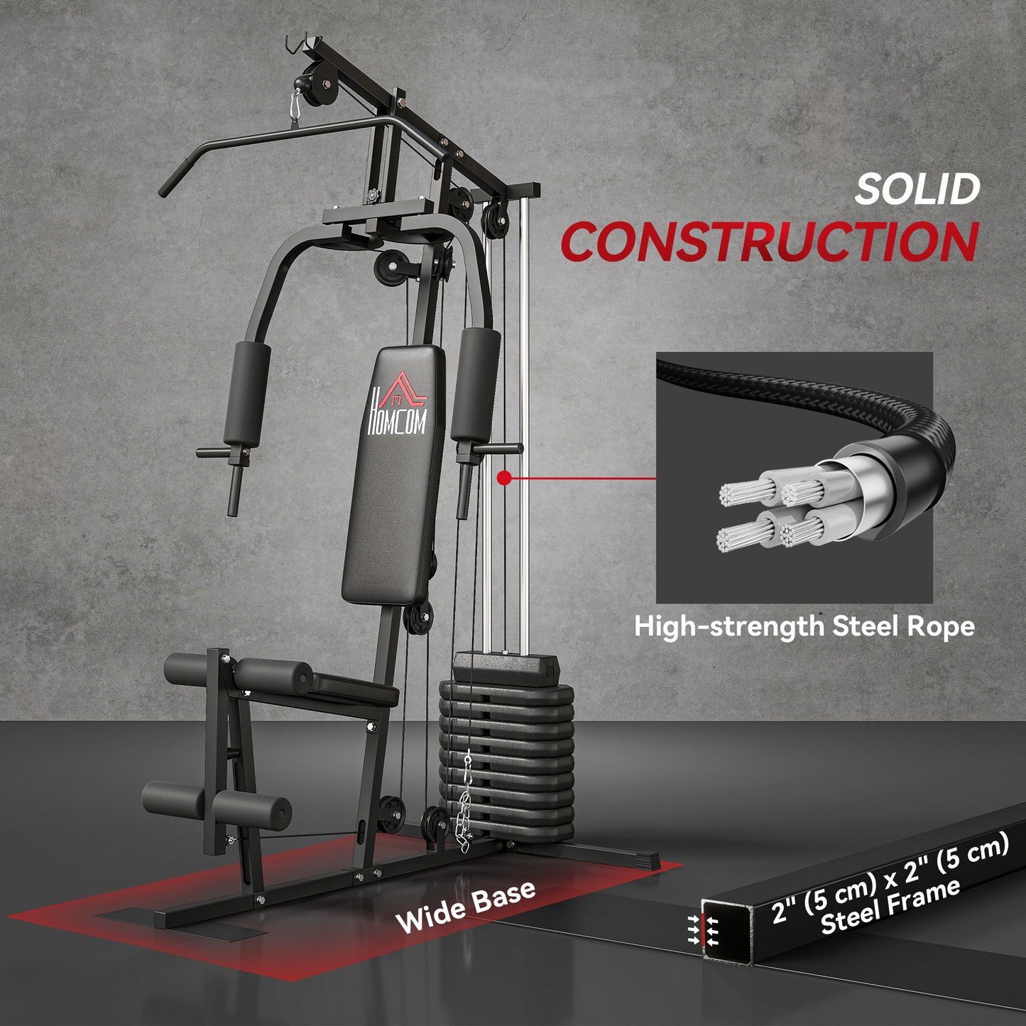 Multifunction Home Gym Machine, with 45kg Weight Stacks, for Strength Training