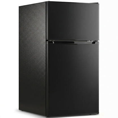 88L Under Counter Fridge Freezer, Small Refrigerator with 5-Setting, 3 Star Freezer Rating, Black