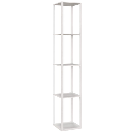RGB LED Floor Lamp with Shelves, Modern Dimmable Standing Lamp with Remote Control