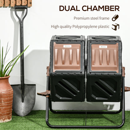130L Double Chamber Composter - Black