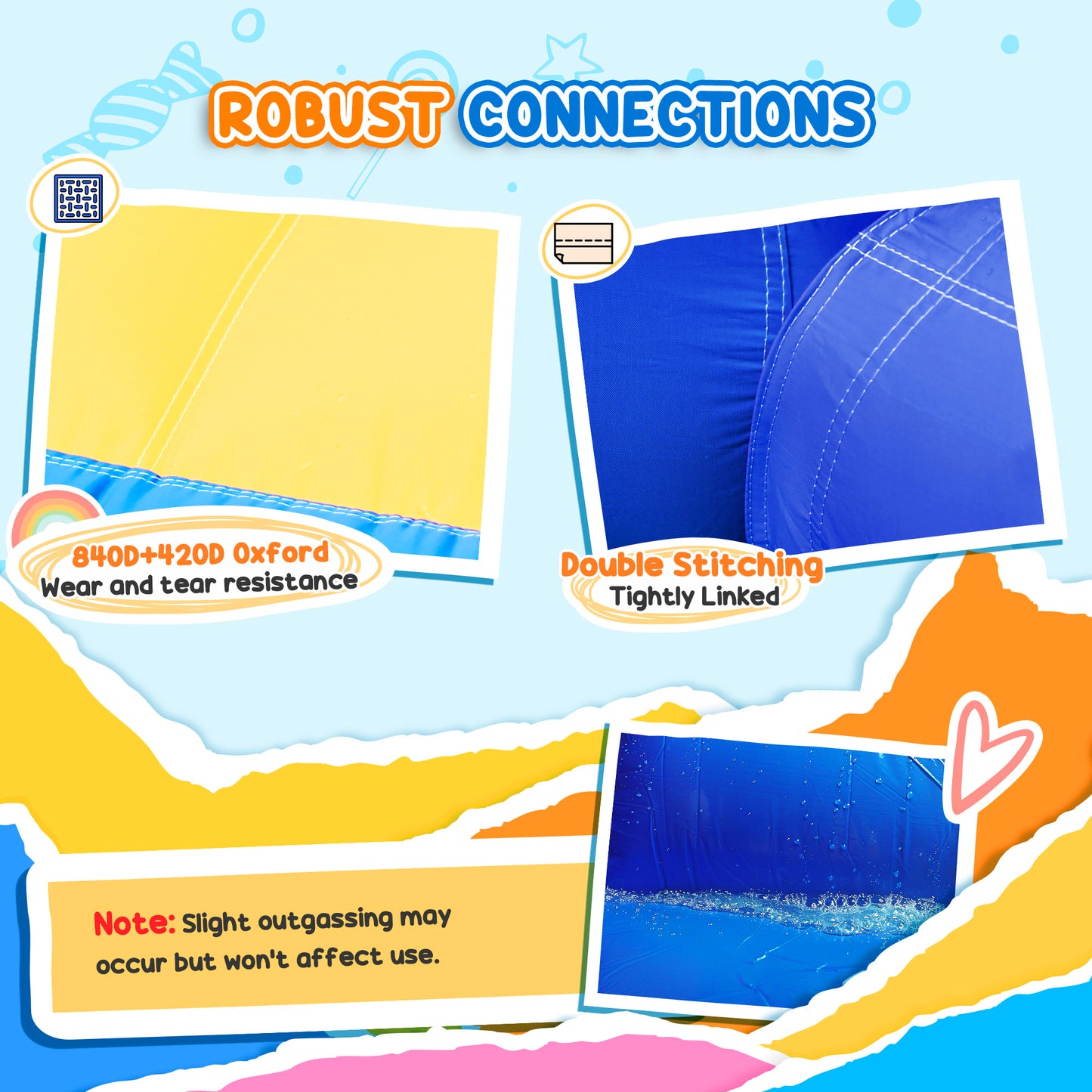 Inflatable Bouncy Castle, Kids Water Bounce House 6 in 1 with 550W Blower, 2 Slides for Garden, Party, Outdoor Indoor