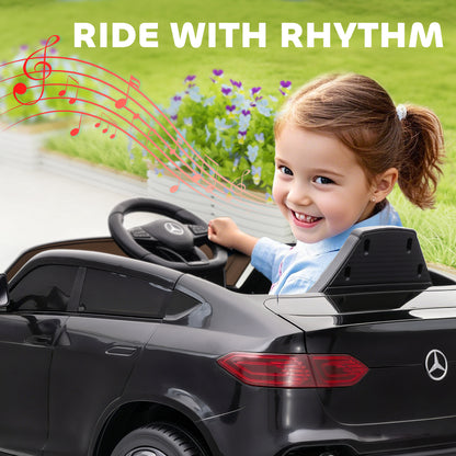 Mercedes-Benz GLC Licensed Kids Ride on Car with Remote Control, Soft Start, MP3, LED Headlights, Black
