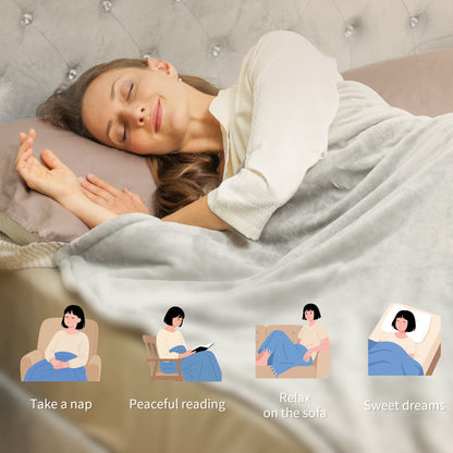 Heated Blanket 180 x 130cm, Electric Throw Blanket with 10 Heat Levels and 10H Timer