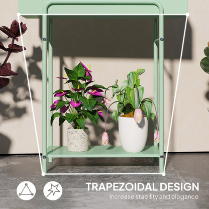 2 Tier Plant Stand, Metal Plant Rack Shelf with Drain Holes