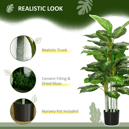 Artificial Evergreen Tree Fake Decorative Plant in Nursery Pot for Indoor Decor, 120cm