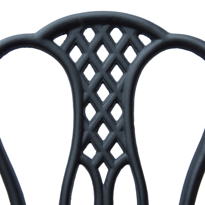 3 Piece Small Patio Furnture Cast Aluminium Bistro Set Garden Outdoor Table and Chairs Shabby Chic Style