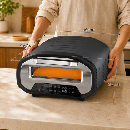 Electric Pizza Oven, 12 Inch Pizza Maker with 8 Preset Modes and Ceramic Stone, 2200W