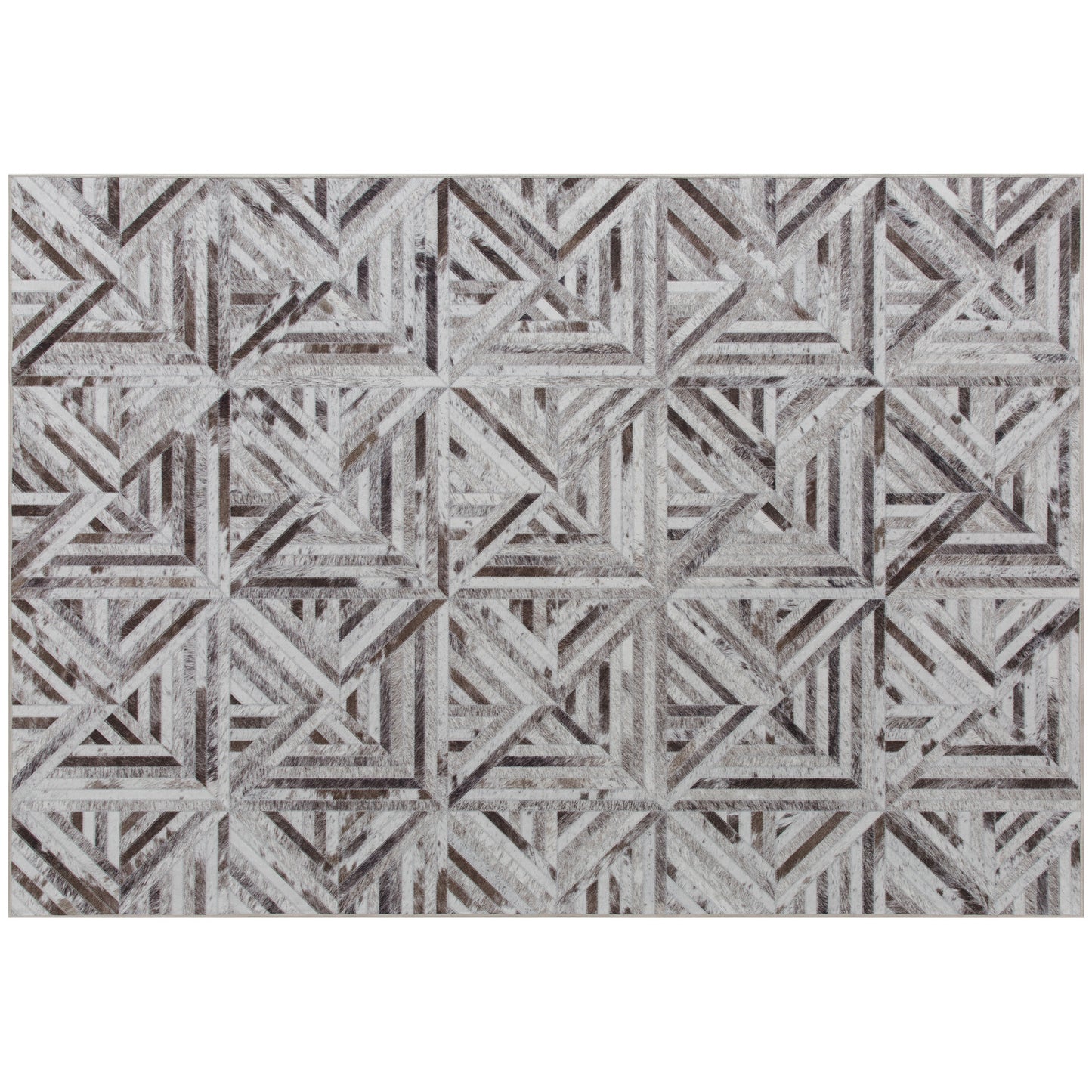 Modern Area Rug, Triangle Pattern Non-Slip Washable Rug, Chenille Floor Carpet for Living Room, Bedroom, Dining Room