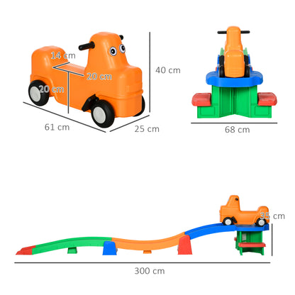 3(m) Four-Piece Ride on Kids Roller Coaster w/ Non-Slip Steps, for Ages 2-5 Years - Multicoloured