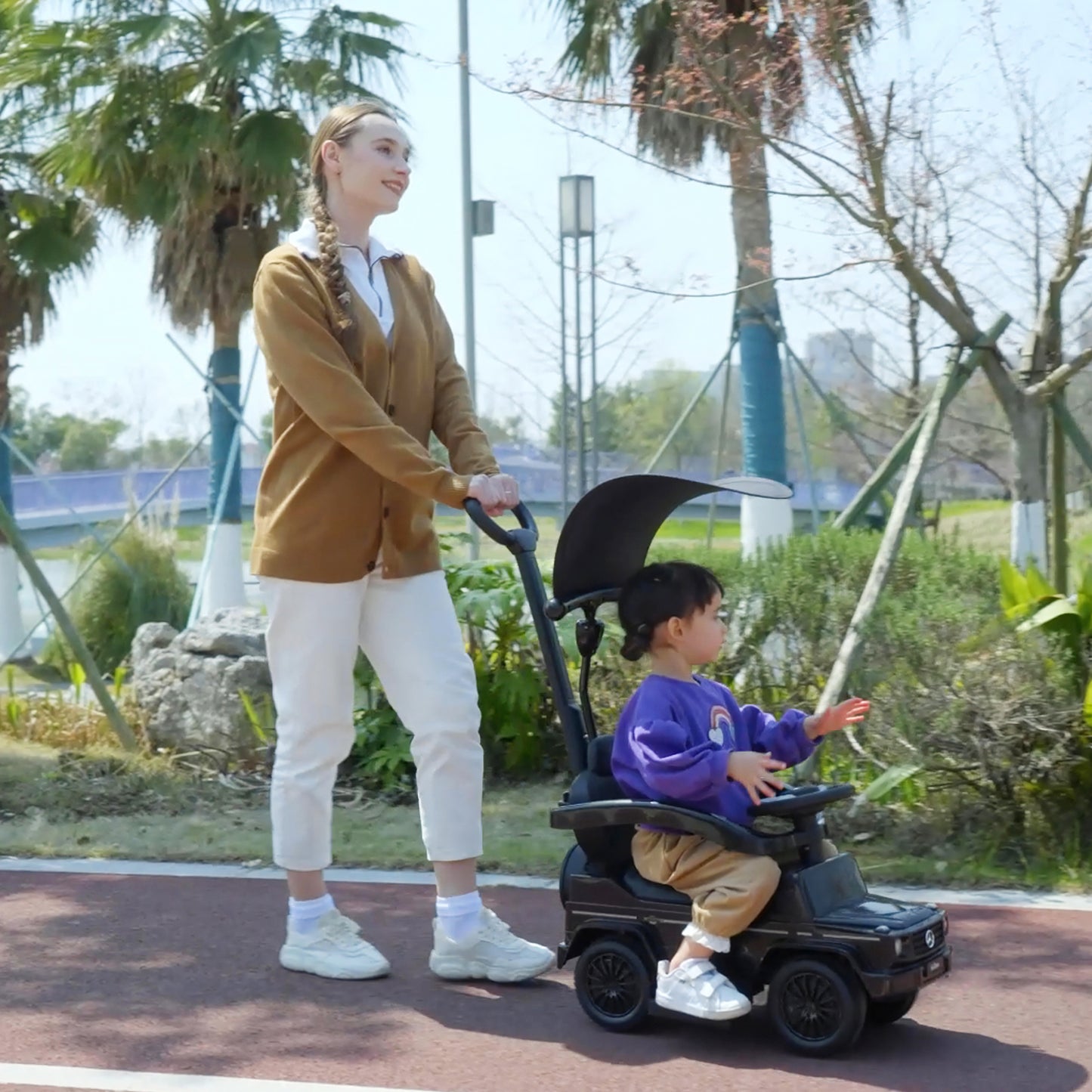 3 in 1 Kids Children Ride on Push Car Toddler Sliding Car G350 Licensed Walker Foot to Floor Slider Push-Along with Horn Stee