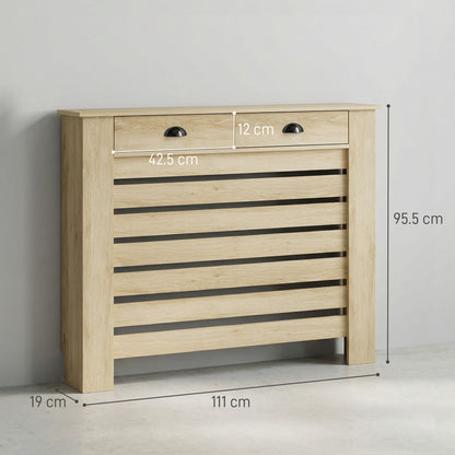 95.5H x 111Wcm Radiator Cover, with Drawer - Oak