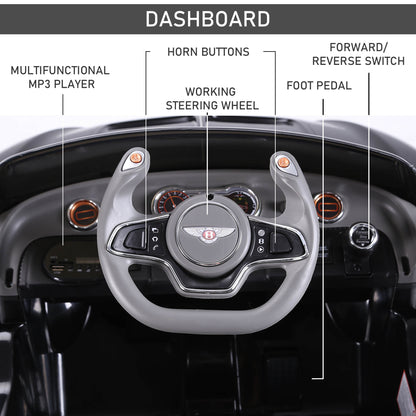 Bentley GT Licensed 12V Electric Car for Kids, Kid's Electric Ride on with Remote Control, Ride on Car with LED Lights