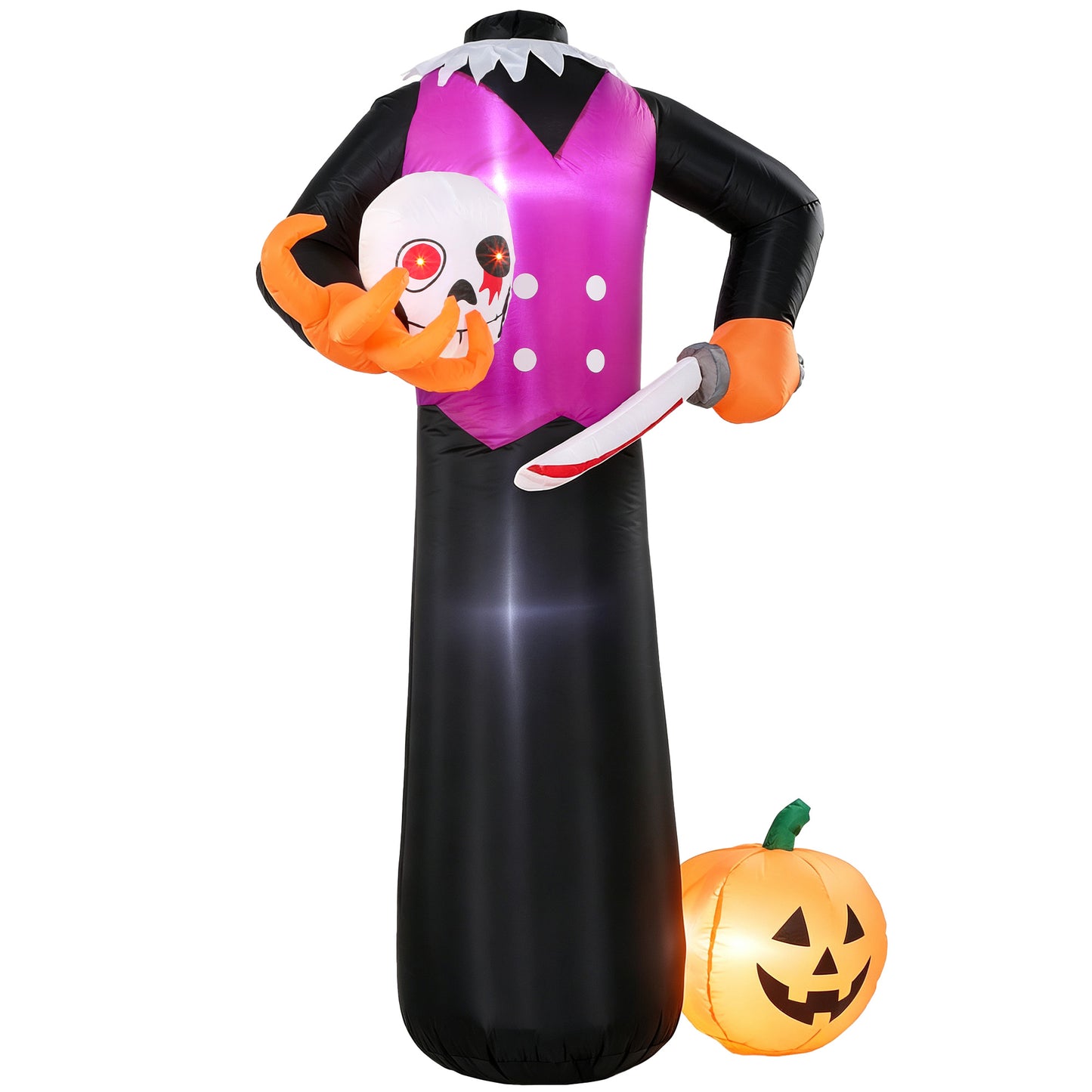 6 FT Halloween Inflatable Headless Skeleton, Blow Up Halloween Skeleton Decoration with LED Lights for Indoor Outdoor