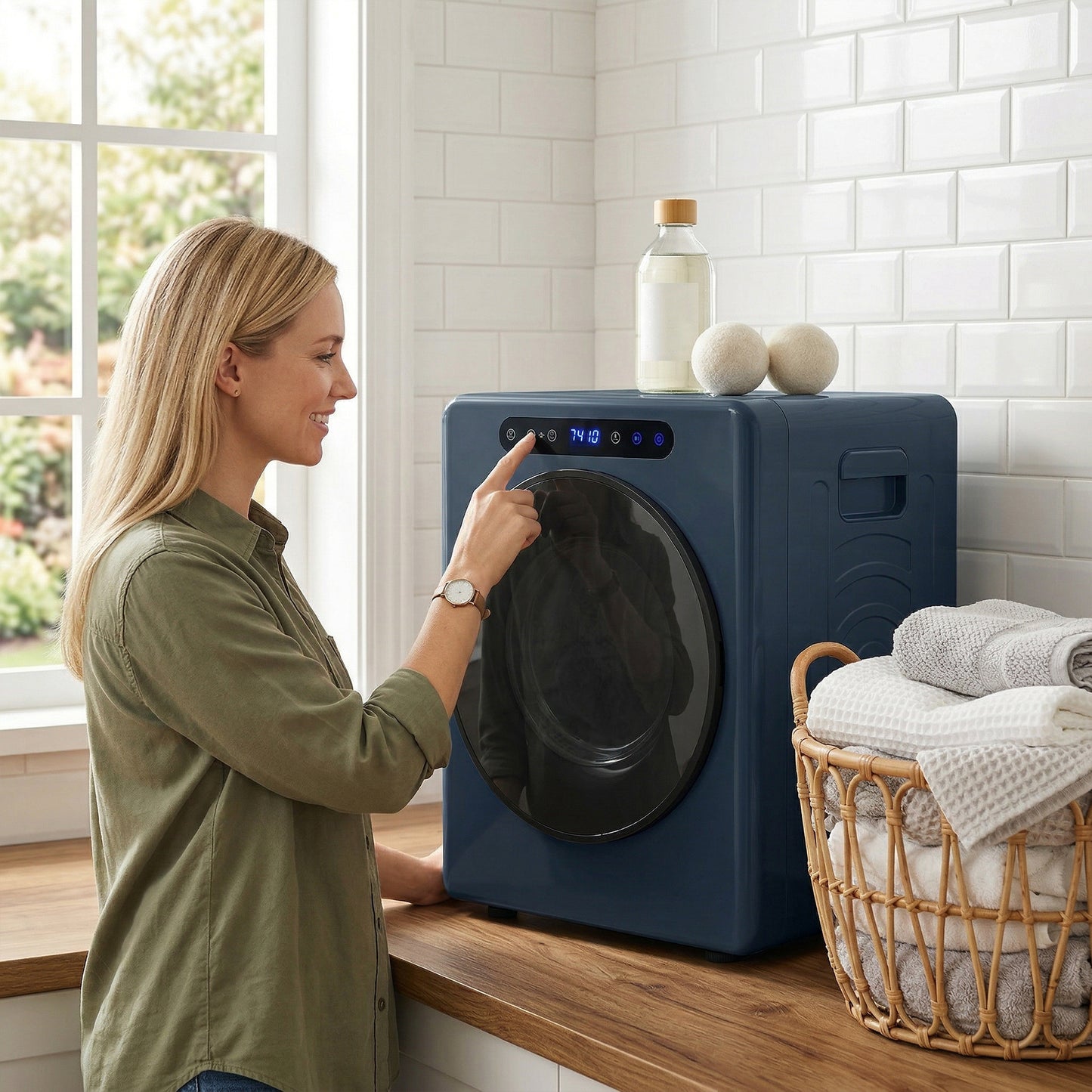5 kg Compact 40-60℃ Tumble Dryer Blue