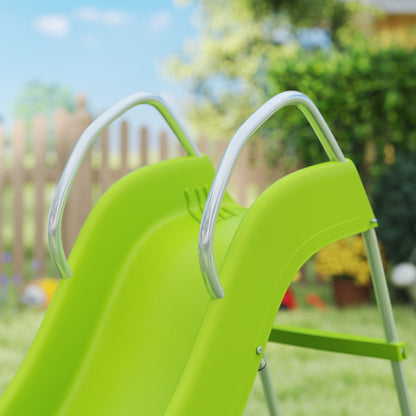 Freestanding Kids Slide with Climbing Ladder, Outdoor Playground Equipment for Ages 3-8 Years, Green