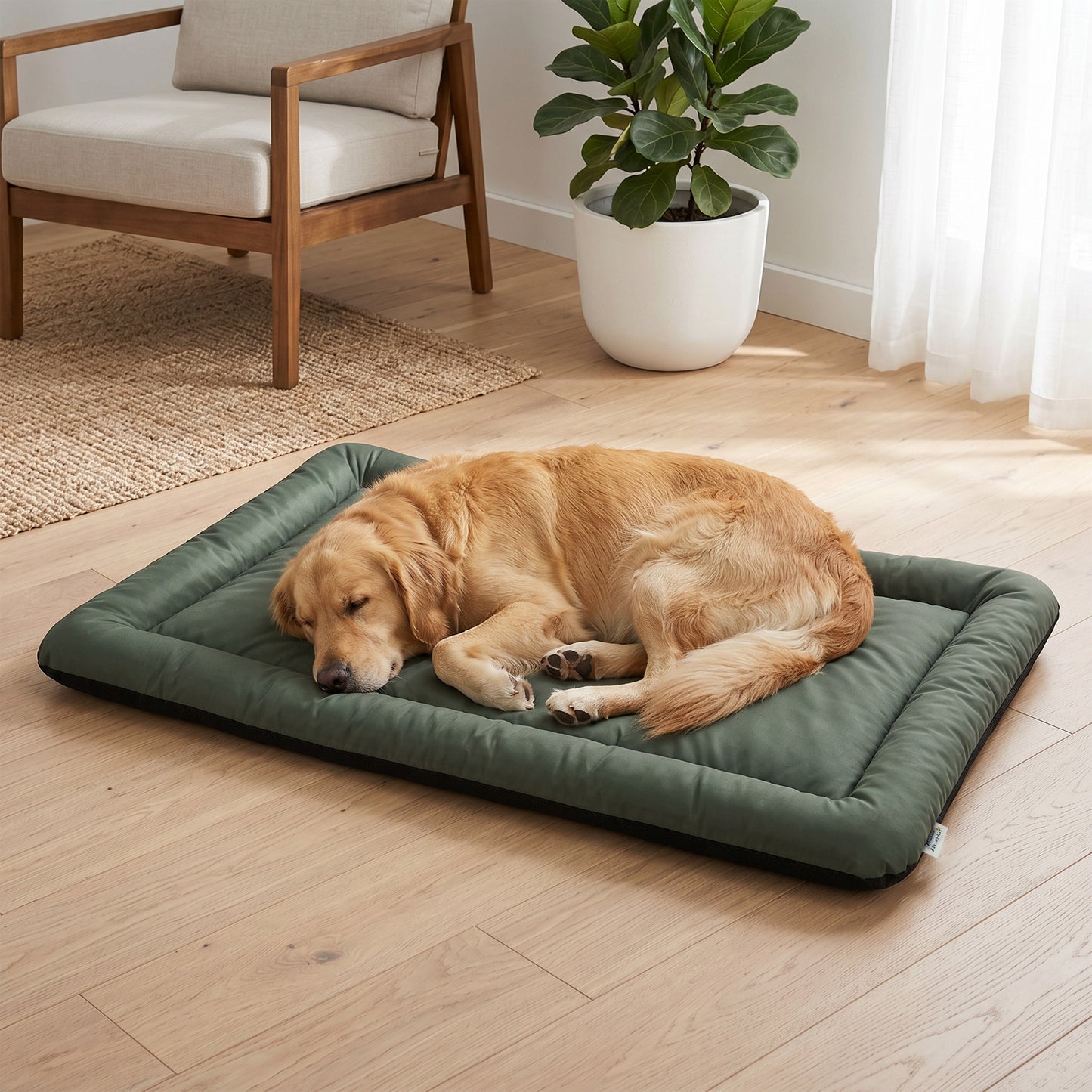 Waterproof Dog Bed, Foldable Pet Bed with Anti-Slip Bottom, Machine Washable for Large Dogs and Cats, 130 x 85 x 7 cm