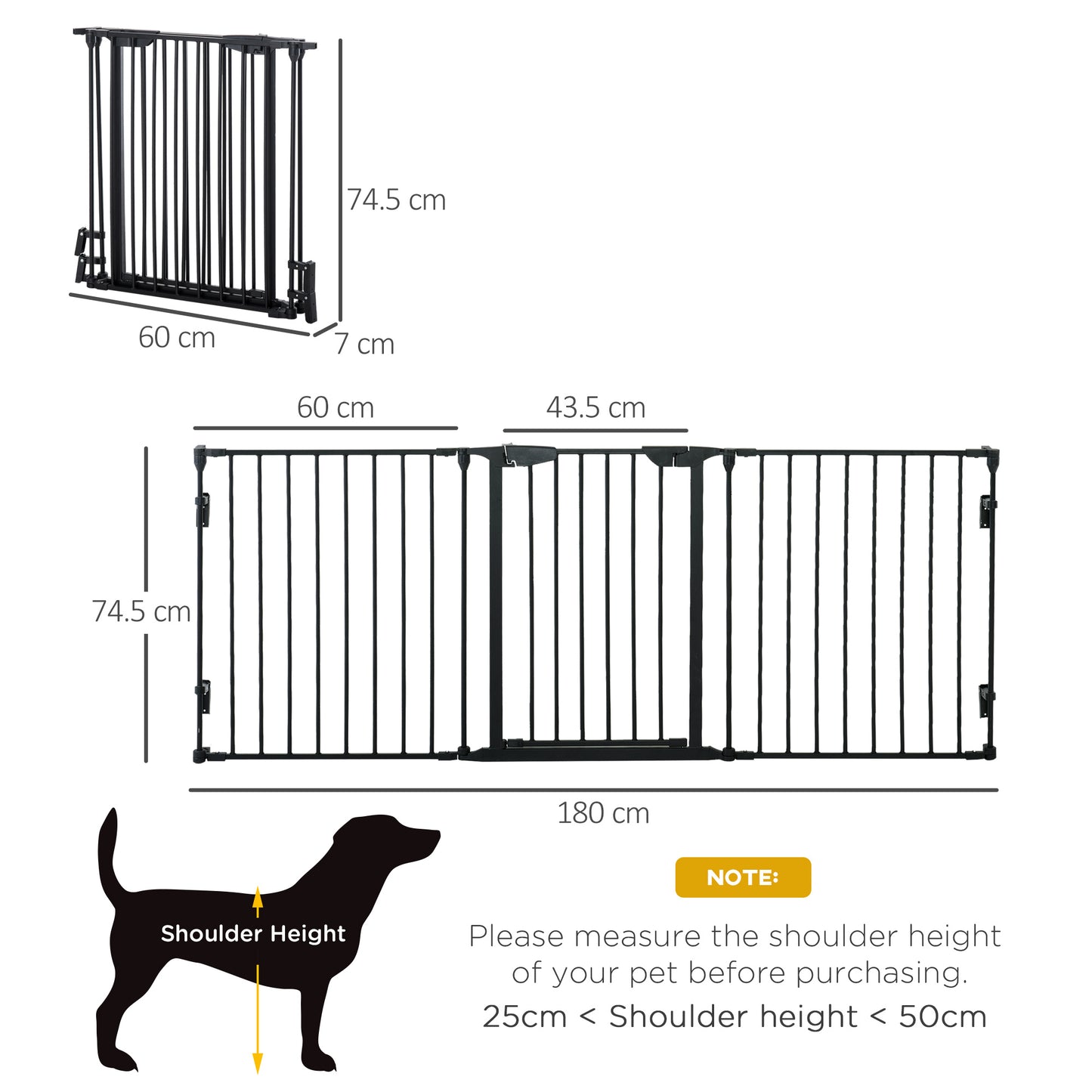 Pet Safety Gate, 3 Panels Playpen Fireplace, Foldable Metal Fence, Stair Barrier, Room Divider