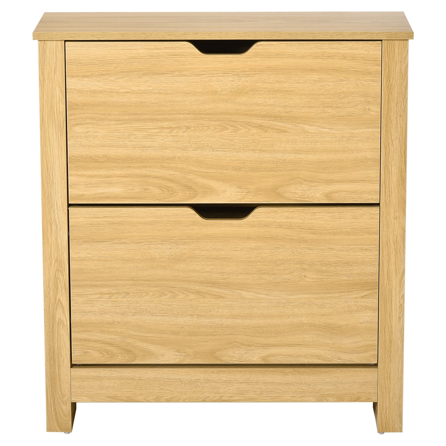 Narrow Shoe Cabinet, Space Saving Shoe Storage Cabinet with 2 Flip Drawers and Adjustable Shelves for 6-12 Pairs of Shoes for