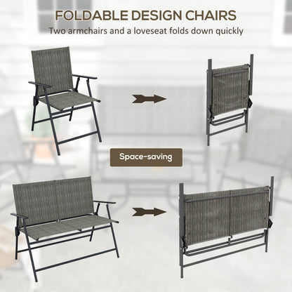 Four-Piece Metal Garden Sofa Set - Mixed Brown