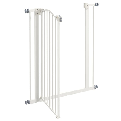 Pressure Fit Dog Stair Gate No Drilling Safety Gate Auto Close for Doorways, Hallways, 74-80cm Adjustable, 94cm Tall, White
