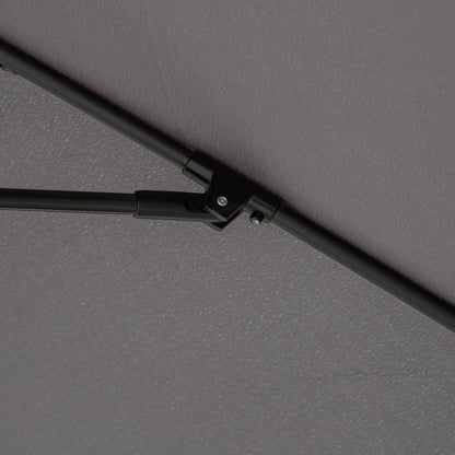 2.7M Garden Parasol Umbrella with Glass Fibre Ribs and Aluminium Frame, Tilting Sun Shade Shelter Canopy, Charcoal Grey