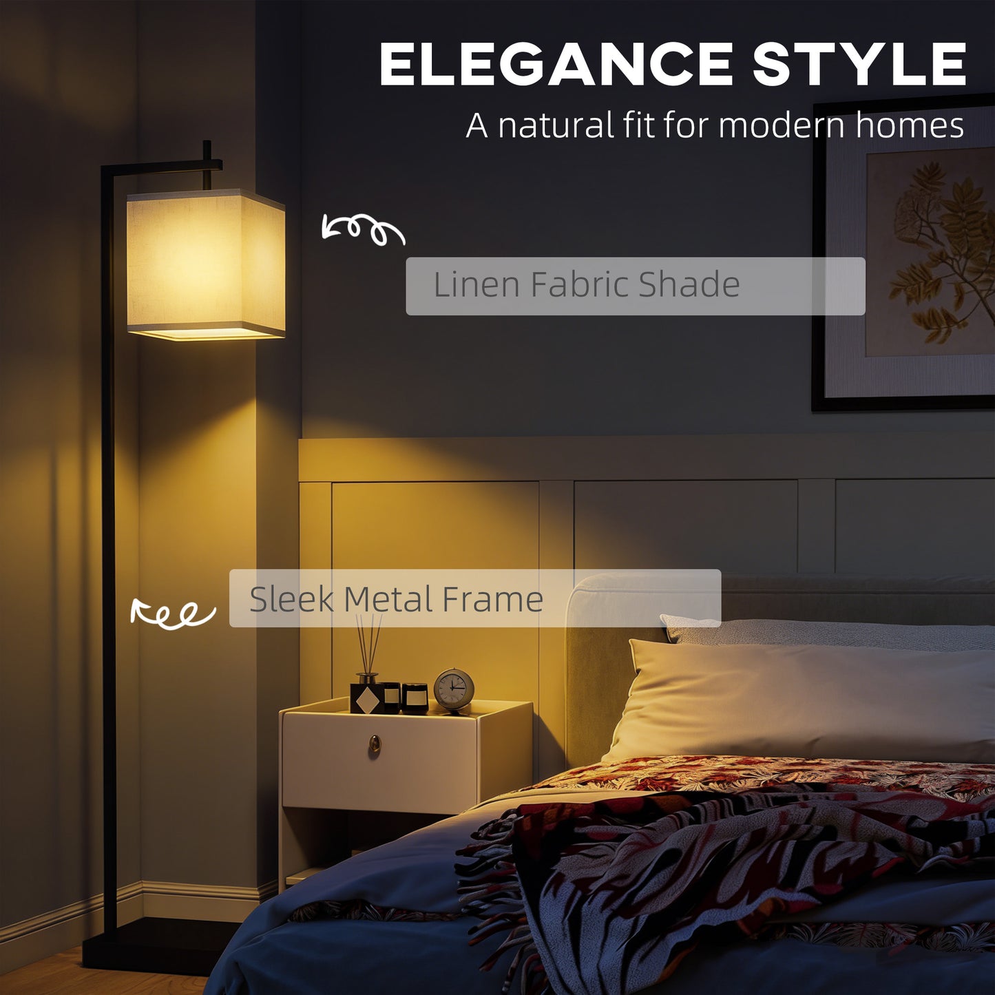 Floor Lamp for Living Room, 66" Modern Tall Standing Lamp with Adjustable Colour Temperatures & 10 Brightness Levels