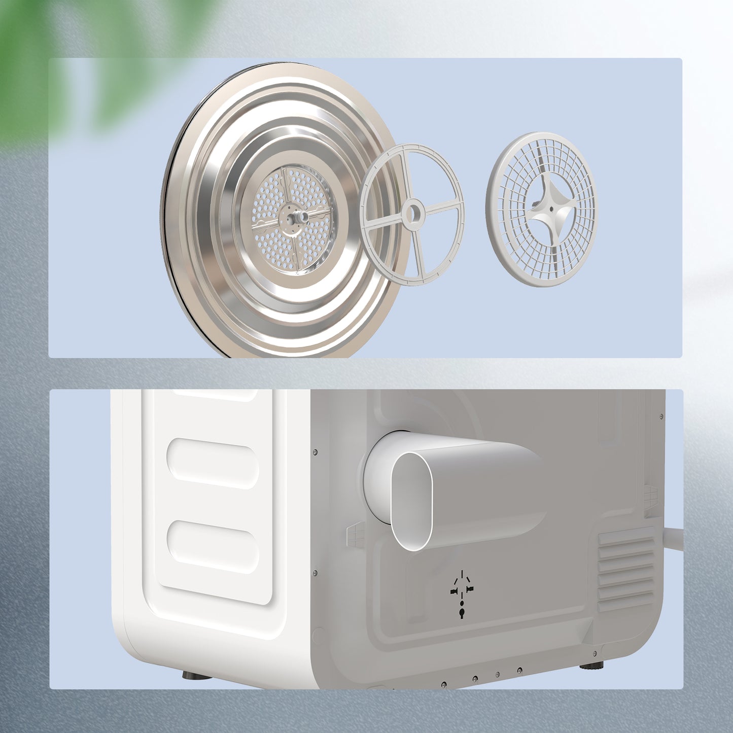 4kg Vented Tumble Dryer with 5 Drying Mode, 800W Compact Freestanding Front Tumble Dryer White