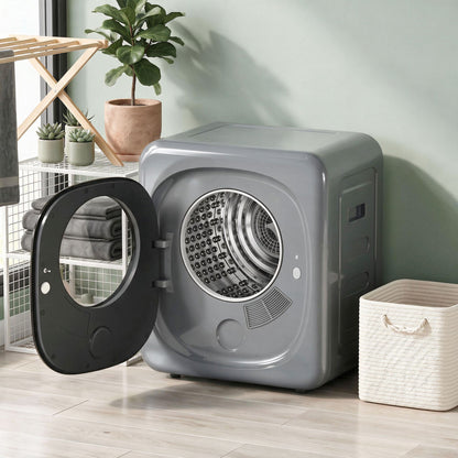 4kg Vented Tumble Dryer with 5 Drying Mode, 800W Compact Freestanding Front Tumble Dryer, Silver