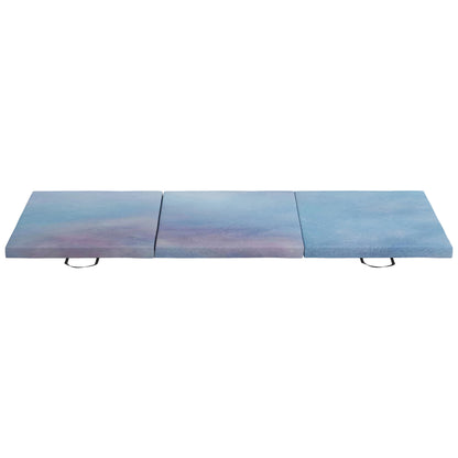 Gymnastics Mat, Tri-Fold Crash Exercise Pad, 6FT 2" Thick Foldable Workout Mat with Handles for Home Training, Blue