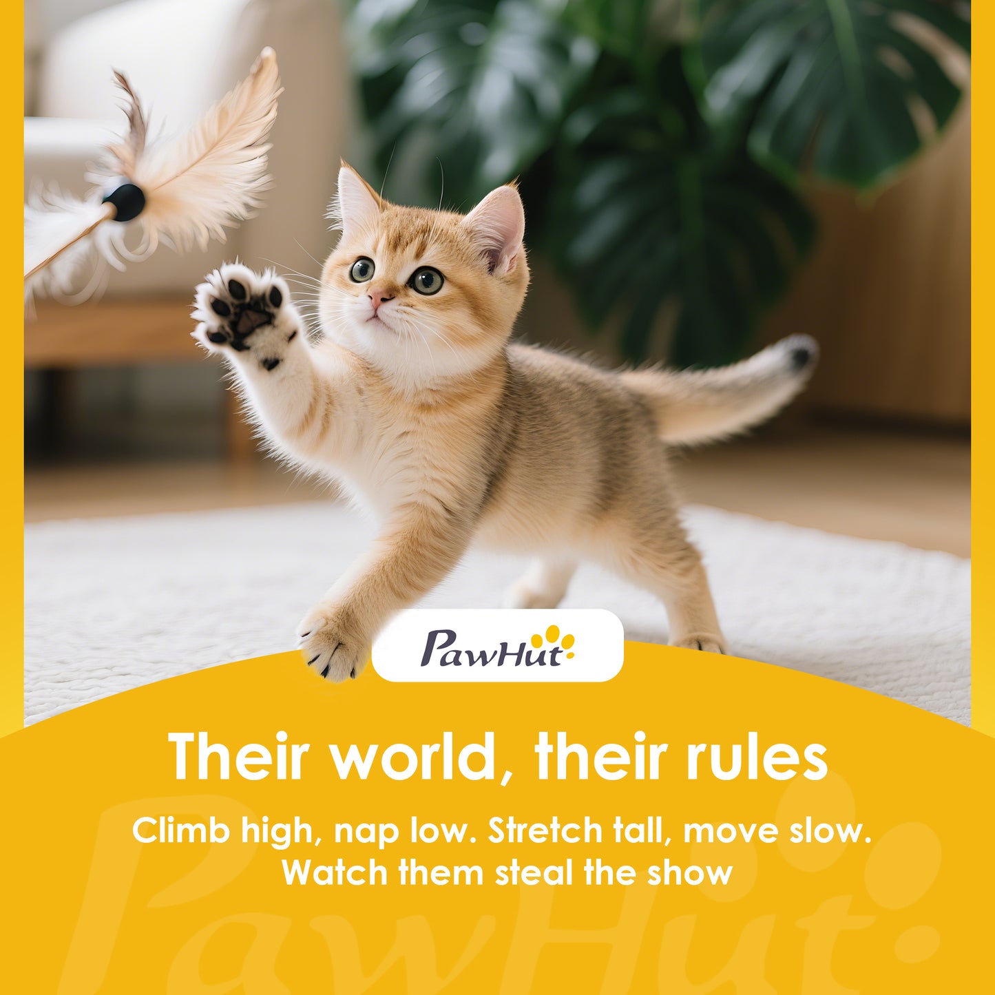 Multi-Level Cat Tower, 134cm Cat Tree with Condo and Sisal Scratching Posts for Indoor Kittens, Beige