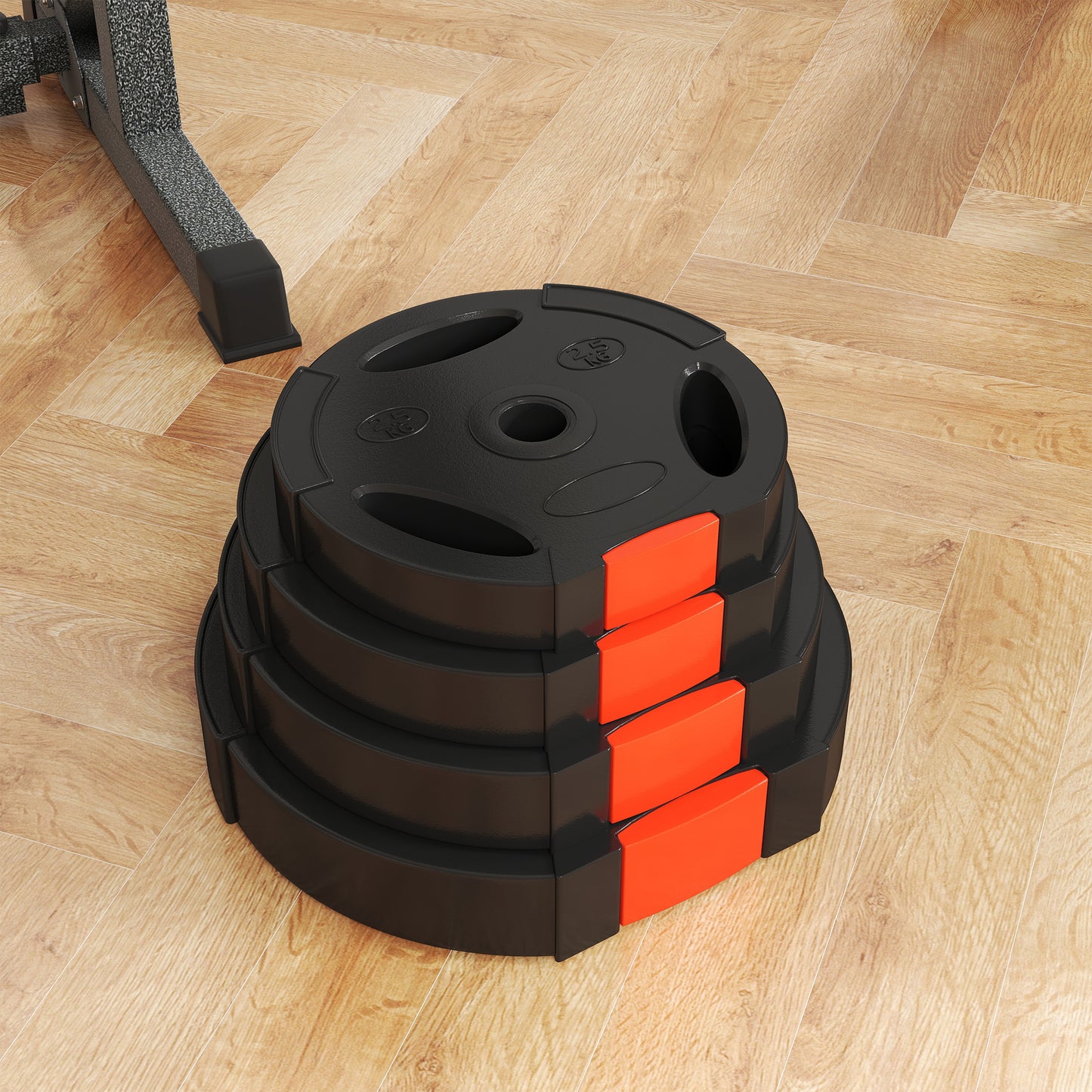 Weight Plates Set, with Two 10kg and Two 5kg weights, Black