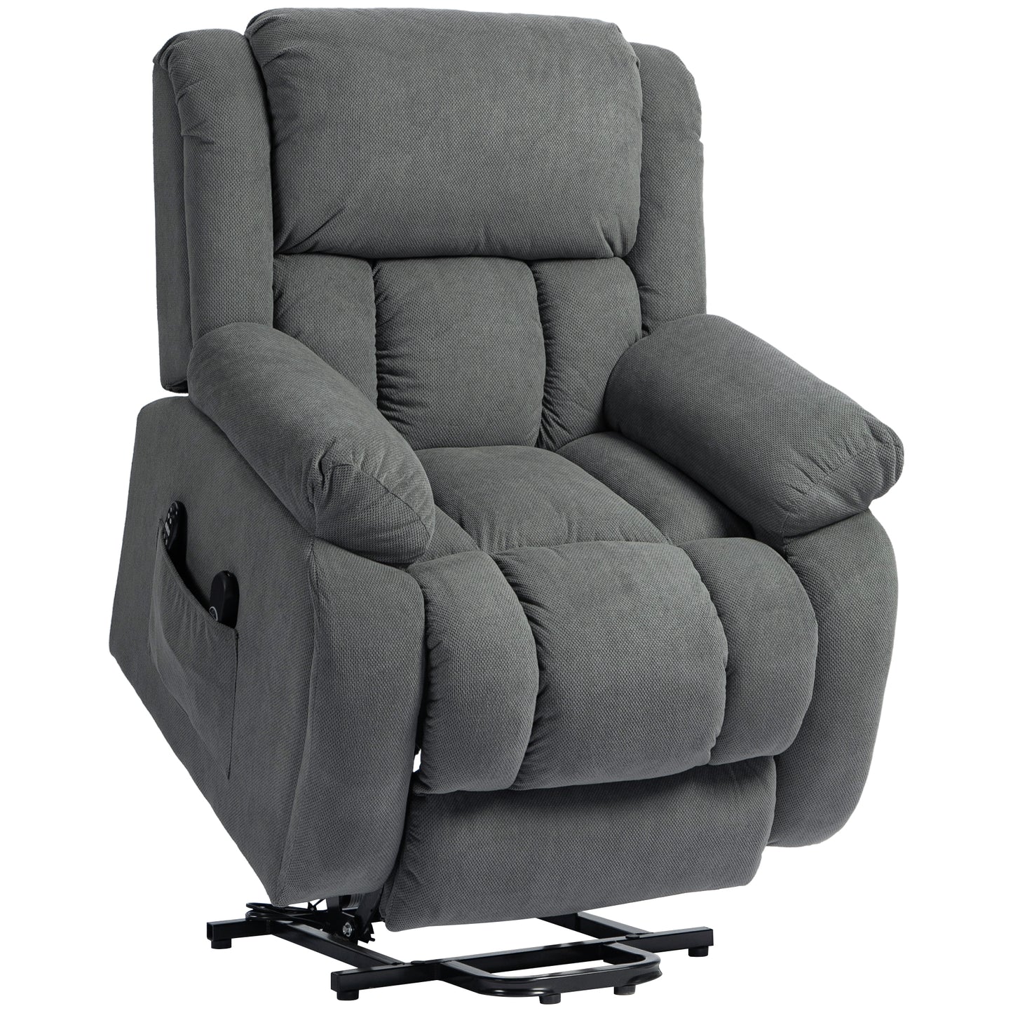 Recliner Armchair Lift Chair, Electric Recliner Chair with Vibration Massage and Heat, Wide Seat, USB Port, Grey