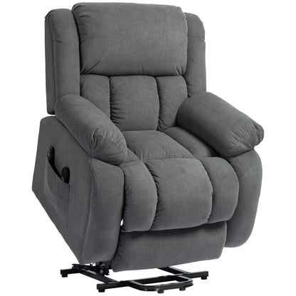Recliner Armchair Lift Chair, Electric Recliner Chair with Vibration Massage and Heat, Wide Seat, USB Port, Grey
