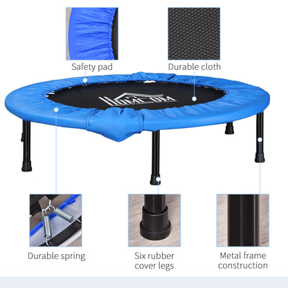40" Mini Fitness Trampoline Home Gym Yoga Exercise Rebounder Indoor Outdoor Jumper with Safety Pad, Support Up to 150 KG