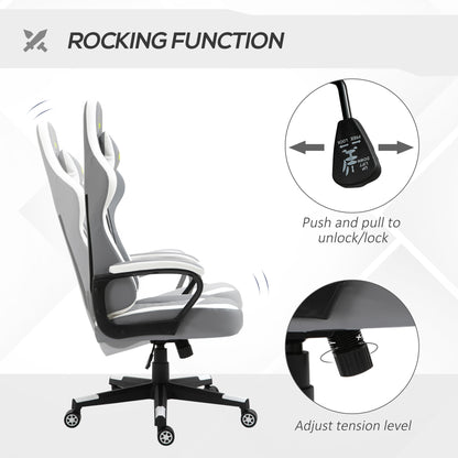 Gaming Chair, Computer Desk Chair with Lumbar Support, Faux Leather Racing Chair