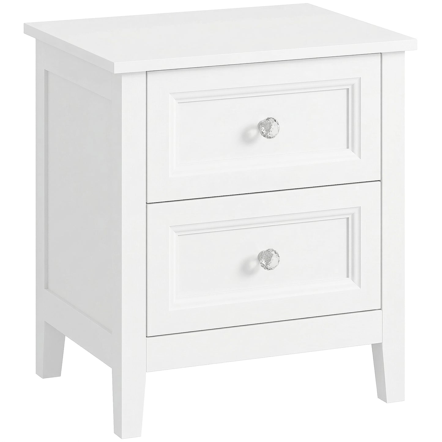 Nightstand with 2 Drawers Modern Bedside Table for Bedroom Living Room White