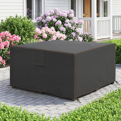 Garden Furniture Cover, Waterproof Patio Furniture Cover with Air Vent, 420D Oxford Fabric, 125 x 125 x 74 cm, Black