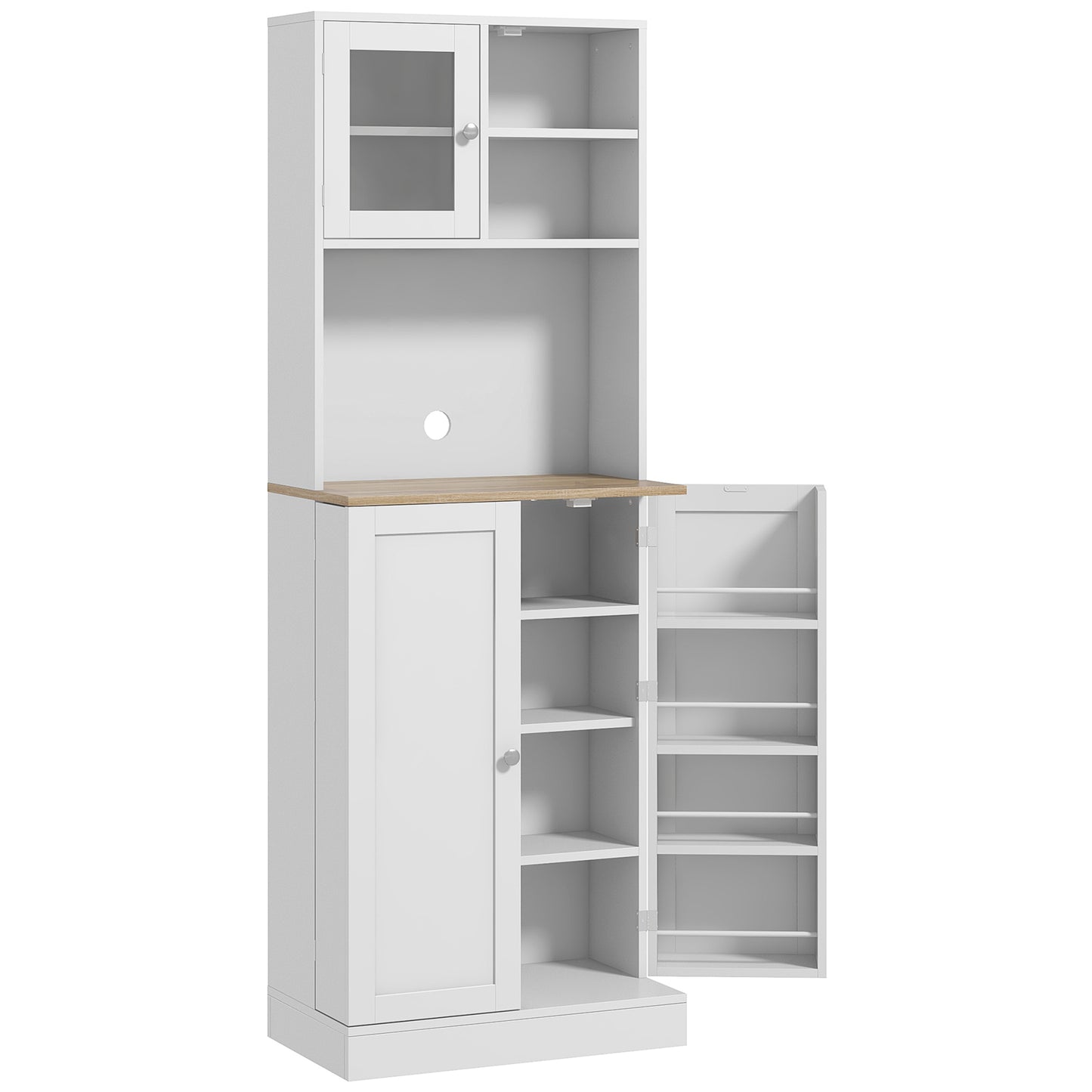 Two-Part Kitchen Storage Cabinet - White