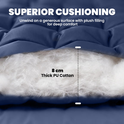 Sleeping Mat, Foldable Camping Mattress Pad with Four Corner Elastic Straps, Dark Blue